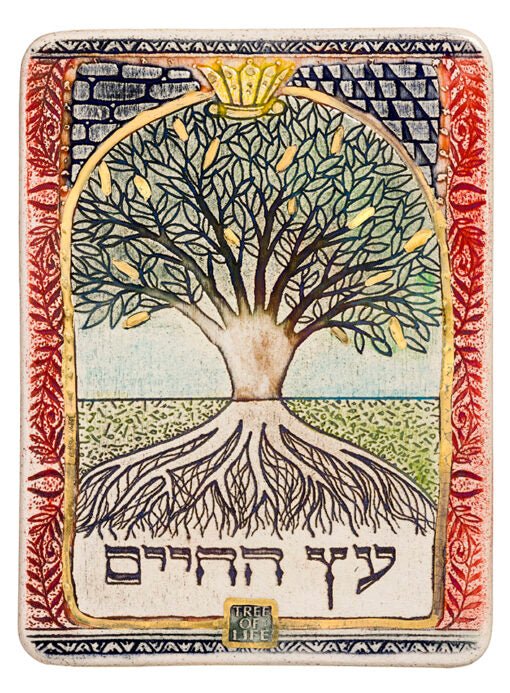 אריח חרס בעבודת יד – עץ החיים - האר"י תכשיטי מקובלים
