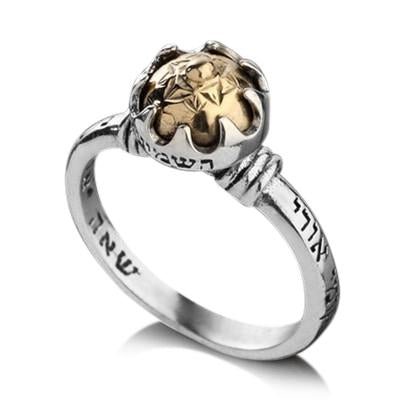 טבעת "השמיעיני" חמש מתכות זהב וכסף - האר"י תכשיטי מקובלים