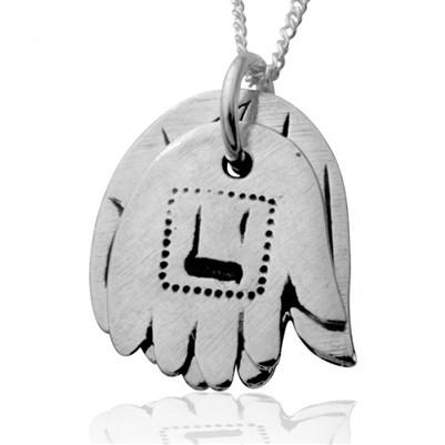 Double Hamsa Hand Pendant - Silver Design - HA'ARI JEWELRY Hand-crafted Kabbalah & Jewish jewelry