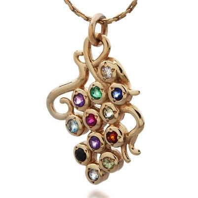 Grapes Hoshen Pendant for Protection and Abundance - HA'ARI JEWELRY Hand-crafted Kabbalah & Jewish jewelry